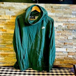 Nike womens funnel cowl neck fleece hoodie 2x green